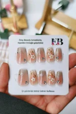 Ombre Cat Eye Protez Tırnak 10 Adet El Yapımı Takma Tırnak Seti 2106 - Görsel 6