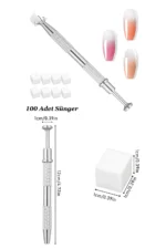Ombre Nail Art Sünger ve Tutucu Kalem Seti 100 Adet Sünger ve Omre Sünger - Görsel 3