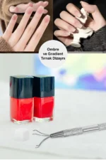 Ombre Nail Art Sünger ve Tutucu Kalem Seti 100 Adet Sünger ve Omre Sünger - Görsel 8
