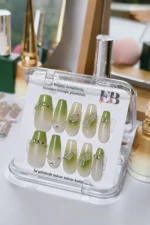 Ombre Yeşil Protez Tırnak 10 Adet El Yapımı Takma Tırnak Seti 3611 - Görsel 3