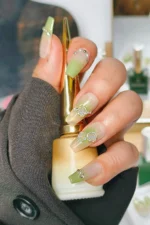 Ombre Yeşil Protez Tırnak 10 Adet El Yapımı Takma Tırnak Seti 3611 - Görsel 4