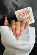 Orta Küt 24 Adet Takma Tırnak Seti Simli ve Yıldızlı Tırnak R737 - Görsel 6