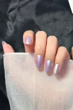 Oval Takma Tırnak 24 Adet Pembe Takma Tırnak Seti W1190 - Görsel 3