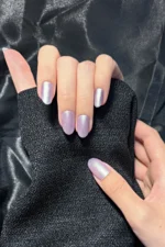 Oval Takma Tırnak 24 Adet Pembe Takma Tırnak Seti W1190 - Görsel 4