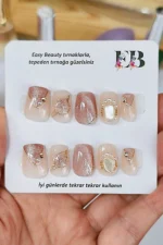 Özel Günler Için Protez Tırnak 10 Adet El Yapımı Takma Tırnak Seti 2211 - Görsel 3