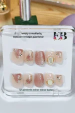 Özel Günler Için Protez Tırnak 10 Adet El Yapımı Takma Tırnak Seti 2211 - Görsel 7