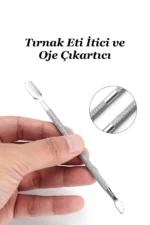 Paslanmaz Çelik Kronk Tırnak Eti Itici Ve Oje Çıkarıcı Profesyonel Et Itici