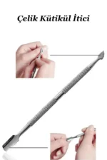 Paslanmaz Çelik Kronk Tırnak Eti Itici Ve Oje Çıkarıcı Profesyonel Et Itici - Görsel 6