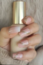 Pembe ve Simli Küt Takma Tırnak Seti 24'lü. Saklama Kutulu. Yapıştırıcı ve Aksesuarlı W1351 - Görsel 3