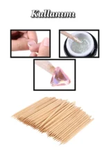 Portakal Çubuğu 7cm 100'lü Set Ahşap Tırnak Eti Itici Manikür Pedikür Seti - Görsel 3