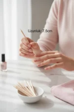 Portakal Çubuğu 7cm 100'lü Set Ahşap Tırnak Eti Itici Manikür Pedikür Seti - Görsel 4