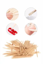 Portakal Çubuğu 7cm 100'lü Set Ahşap Tırnak Eti Itici Manikür Pedikür Seti - Görsel 5