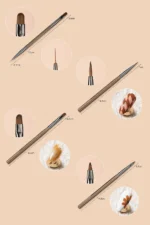 Profesyonel Yüksek Kalite 9'lu Tırnak Süsleme Fırçası ve 5'li Dot Kalem Seti. Nail Art Fırça Seti - Görsel 7