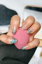 Protez Tırnak Balık Kuyruğu Desen 10 Adet El Yapımı Takma Tırnak Seti 2311 - Görsel 4