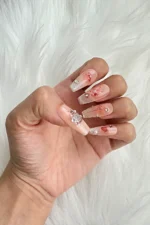 Protez Tırnak Tavşan Desen 10 Adet El Yapımı Takma Tırnak Seti 3888 - Görsel 4