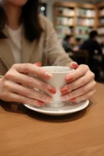 Simli Kısa Küt Takma Tırnak Seti Mat Tırnak 24 Adet Tırnak R702 - Görsel 2