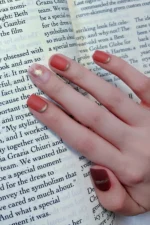 Simli Kısa Küt Takma Tırnak Seti Mat Tırnak 24 Adet Tırnak R702 - Görsel 5