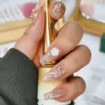 Simli Protez Tırnak 10 Adet El Yapımı Takma Tırnak Seti 3405