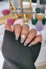 Simli Protez Tırnak 10 Adet El Yapımı Takma Tırnak Seti 3405 - Görsel 3