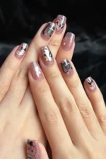 Siyah Kedi Kısa Küt 10 Adet Takma Tırnak Seti T037 - Görsel 2