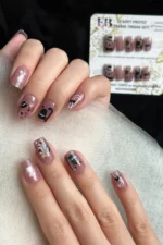 Siyah Kedi Kısa Küt 10 Adet Takma Tırnak Seti T037 - Görsel 4