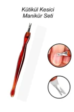 Tırnak Eti Temizleyici Çatal Uçlu Tırnak Et İtici Manikür Aleti
