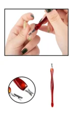 Tırnak Eti Temizleyici Çatal Uçlu Tırnak Et İtici Manikür Aleti - Görsel 2