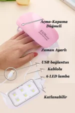 UV Led Protez Tırnak Kurutucu Açma Kapama Düğmeli 6 Watt -Mini UV Taşınabilir Oje Kurutucu