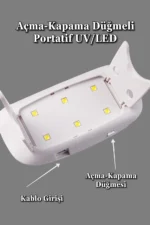 UV Led Protez Tırnak Kurutucu Açma Kapama Düğmeli 6 Watt -Mini UV Taşınabilir Oje Kurutucu - Görsel 2