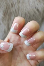 Yeni Model Kısa French Takma Tırnak Seti 24'lü. Takma Tırnak Aksesuarları Hediye. Nail Art R781 - Görsel 2