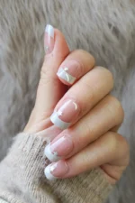 Yeni Model Kısa French Takma Tırnak Seti 24'lü. Takma Tırnak Aksesuarları Hediye. Nail Art R781 - Görsel 3