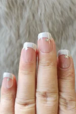Yeni Model Kısa French Takma Tırnak Seti 24'lü. Takma Tırnak Aksesuarları Hediye. Nail Art R781 - Görsel 4