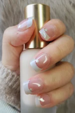 Yeni Model Kısa French Takma Tırnak Seti 24'lü. Takma Tırnak Aksesuarları Hediye. Nail Art R781 - Görsel 5