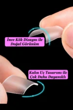 Yarım Ay Şekil Jel Tips Küt Takma Tırnak 500 Adet - Görsel 5