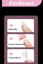 Yarım Ay Şekil Jel Tips Küt Takma Tırnak 500 Adet - Görsel 3