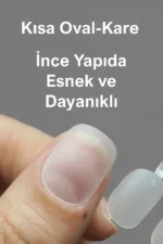 Jel Tips Kısa Oval Kare Şekil Takma Tırnak 500 Adet EB500 - Görsel 5