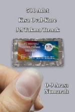 Jel Tips Kısa Oval Kare Şekil Takma Tırnak 500 Adet EB500 - Görsel 6
