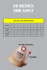 Jel Tips Kısa Oval Kare Şekil Takma Tırnak 500 Adet EB500 - Görsel 7