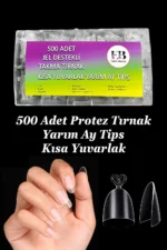 Yarım Ay Şekil Jel Tips Kısa Yuvarlak Takma Tırnak 500 Adet