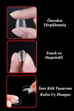 Yarım Ay Şekil Jel Tips Küt Takma Tırnak 500 Adet - Görsel 2