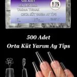 Yarım Ay Şekil Jel Tips Orta Küt Takma Tırnak 500 Adet