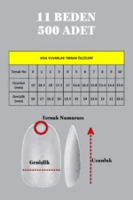 Jel Tips 500 Adet Kısa Yuvarlak Takma Tırnak EB500 - Görsel 7