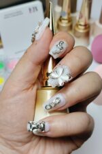 Protez Tırnak 10 Adet El Yapımı Kısa Takma Tırnak Seti EBCKLZ139 - Görsel 5