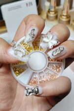 Protez Tırnak 10 Adet El Yapımı Kısa Takma Tırnak Seti EBCKLZ139 - Görsel 7