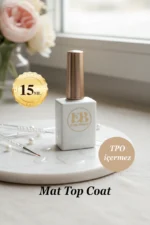 Mat Top Coat 15ml -  Kalıcı Oje ve Protez Tırnak Mat Top Kat - TPO İçermez