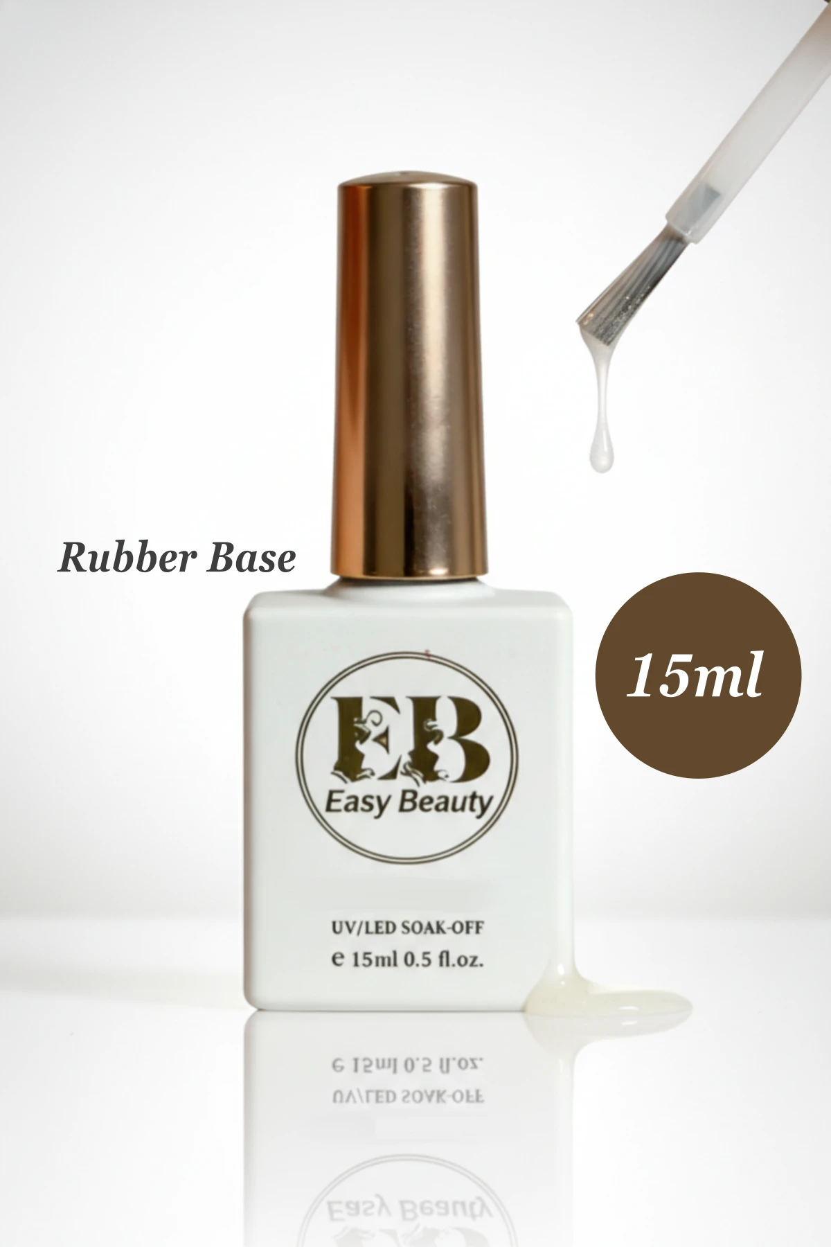 Rubber_1 Rubber Base Coat 15ml - Kalıcı Oje ve Protez Tırnak Baz Kat - TPO İçermez - Görsel 1