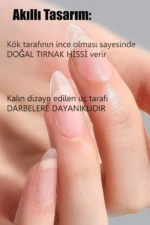 Orta Badem Jel Tips 100 Adet Protez Takma Tırnak Seti - Görsel 3