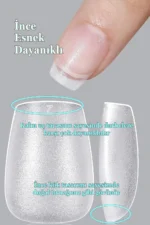 Çok Kısa Takma Tırnak Seti Küt 100 Adet Jel Tips - Görsel 6