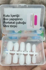 Orta Kare Takma Tırnak Seti Jel Tips 100 Adet - Görsel 3