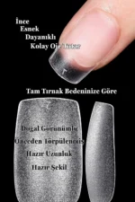 Orta Kare Takma Tırnak Seti Jel Tips 100 Adet - Görsel 4